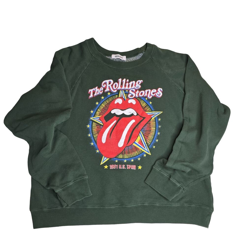Daydreamer Rolling Stones 1981 US Tour Graphic Sweatshirt Green XL